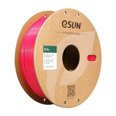 Bild av eSUN PLA+ Filament 1.75mm, Förbättrad Seghet PLA Plus 3D skrivarfilament, Dimensionell Noggrannhet +/ 0.03mm, 1KG Spole (2.2 LBS) tryckmaterial för skrivare, Ljusröd