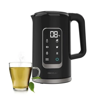 Bild av Cecotec Vattenkokare, 1,7 liter med Thermosense 500 Touch pekskärm, 2 200 W, rostfritt stål inuti, 5 temperaturnivåer, automatisk avstängning, svart