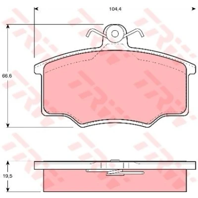 Bild av TRW GDB863 Jeu de plaquettes frein non préparé pour indicateur d&#039;usure avec vis d&#039;étrier accessoires VOLVO: 340 360 3/5 portes