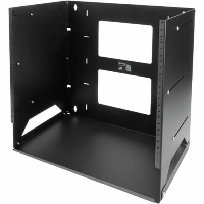 Bild av StarTech.com 8U väggmonterat nätverksställ med 2 stolpar inbyggd hylla, väggdataställ justerbart djup för AV/dator/IT utrustning, litet serverrack TAA (WALLSHELF8U)