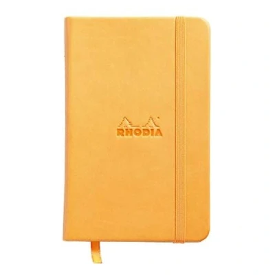 Bild av RHODIA 118568C styv notebook webnotebook orange A6 prickig 192 sidor Clairefontaine elfenbenspapper 90 g/m bokmärke, elastisk stängning fodral i fuskläder