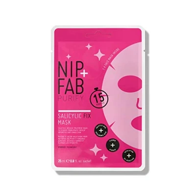 Bild av Nip + Fab Salicylic Fix Tygmask Med Salicylsyra Hyaluronsyra Bha Syra Lotus Blossom Rengöring 25 Ml