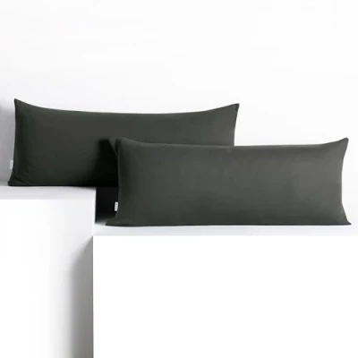 Bild av DecoKing 2 örngott 40 x 120 cm jersey 100% kammad bomull dragkedja grafit bärnsten