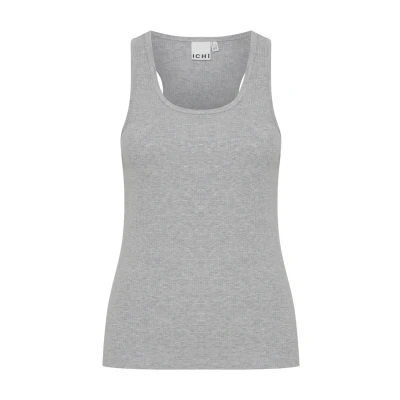 Bild av ICHI Palmer BOX Linne, Storlek: Medium, Grey melange
