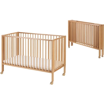 Bild av tiSsi Vikbar Spjälsäng med Madrass, Beige