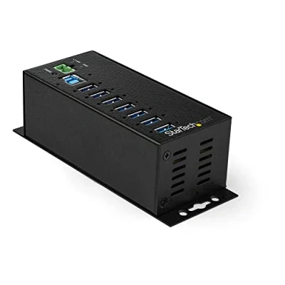 Bild av StarTech.com 7 Port Industrial USB 3.0 Hub with External Power Adapter ports 3.2 porte Svart