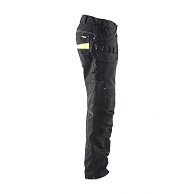 Bild av SERVICEBYXA 1496 1330 STRETCH SPIKFICKOR SVART/GUL C158 Beijerbygg Byggmaterial