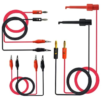 Bild av Senven ELECTRIC_CIRCUIT_TESTING_ENHET, 3 uppsättningar 4 mm banankontakt, testkrokklämma, alligatorklämma testledningar, 100 cm, multimetertillbehör