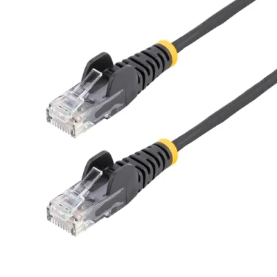 Bild av StarTech.com 1m CAT6 cable black Slim patch Cord Snagless LSZH 1 m Svart meter