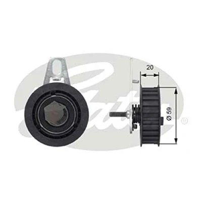 Bild av GATES FleetRunner Micro V Stretch Fit T43108 Poulie tendeur, courroie crantée ALFA ROMEO: GTV, Spider, 156 Berline, LANCIA: DELTA 2, Lybra Berline