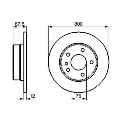 Bild av BOSCH 0 986 478 322 Disque de frein 300 12 5 120 plein huilé à haute teneur en carbone BMW: 7
