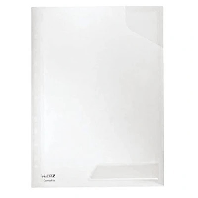 Bild av Leitz CombiFile insynsskyddande set, 5 stycken, A4 format, glasklar med blank yta, övre öppning, 0,18 mm PP film, 4730002