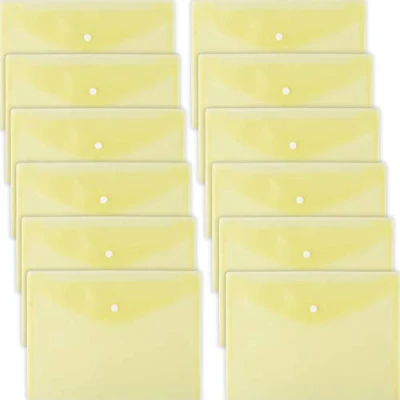 Bild av D.RECT 5530 12 stycken A4 dokumentmapp med tryckknapp dokumentväska samlarmapp gul