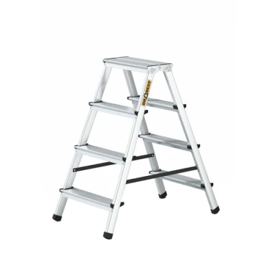 Bild av Drabest 4 Stegs Aluminium Dubbelsidig Hushållsstege 125kg Kapacitet Stegstege med Arbetsstegeplattform Stegar Multifunktion Stegsteg Steg 44 X 86,5 16 Cm