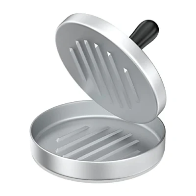 Bild av Newaner Hamburgerpress, HöGkvalitativ KöTtpress, Hamburgerbiffpress, Hamburgerpress av Gjuten Aluminium föR LäCkra Hamburgare, Biffar, Bbq, Med Non stick BeläGgning