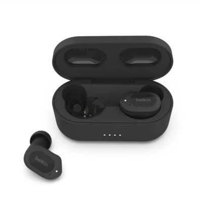 Bild av Belkin SOUNDFORM Play True Wireless hörlurar, trådlösa hörlurar med 3 EQ förinställningar, IPX5 svett och vattenbeständighet, 38 timmars speltid för iPhone, Galaxy, Pixel fler Svart