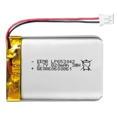 Bild av EEMB 3.7V 820mAh 653042 uppladdningsbart litiumpolymerbatteri med JST UN38.3 kontakt Gör en säker polaritet av motsvarande enhet batteriet innan du köper!!!