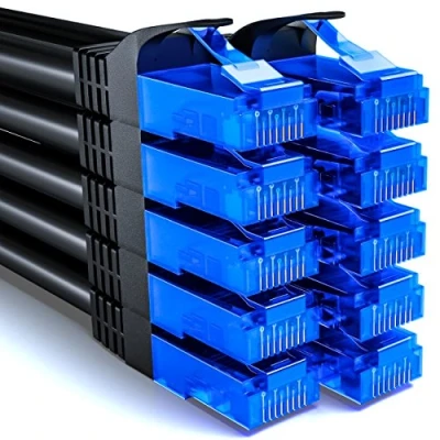 Bild av deleyCON 10x 0,25m CAT6 Nätverkskabel Set Kort 25cm U UTP RJ45 CAT 6 LAN Kabel Patchkabel Ethernet DSL Switch Router Modem Repeater Patchpanel Svart