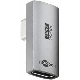 Bild av goobay USB C adapter 240 W 40 Gbit förlängning 90 vertikalt roterad USB4 (kontakt till hona)/USB 4.0 Adpter 8K@60 Hz, bakåtkompatibel 3.1, 2.0/7443