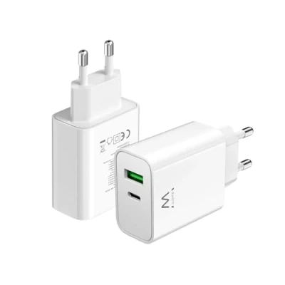 Bild av USB C laddare, Ewent laddare för iPhone 15/14/13/12/11/Pro/Max/Mini/SE/X/XR/XS/8/7, iPad Pro/Air, Air/Pods Pro, Samsung Galaxy Note, Huawei, XiaoMi etc., 2 portar, 30 W typ supersnabb