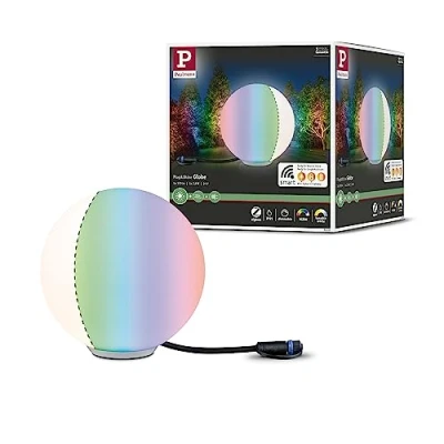 Bild av Paulmann 94269 Plug &amp; Shine LED utomhusbelysning Zigbee ljusobjekt Globe RGBW inkl. 1x2,8 W dimbar IP65 vit trädgårdsbelysning plast 3000 K