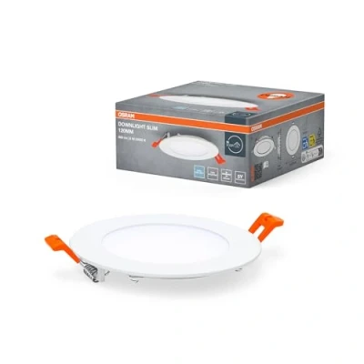 Bild av OSRAM Downlight Slim 120mm, LED infällt ljus, 8W, 6500K kallvitt, 550 lumen, platt design, IP20, enkel installation för vardagsrum och kök