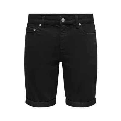 Bild av Only &amp; Sons Mittlere Taille Normal Geschnitten Jeansshorts, Storlek: Medium, Black denim