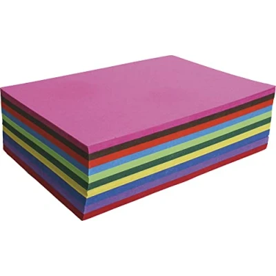 Bild av Clairefontaine Ref 455699C Carta färgat papper (25 ark) 50 x 65 cm storlek, 270 gsm papper, syrafritt, återvunnet blå ängel certifierad blandade färger