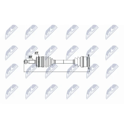 Bild av NTY NPW MS 001 Arbre de transmission Essieu avant droit, 492 boîte vitesses manuelle MITSUBISHI: L200 / Triton IV Pick up