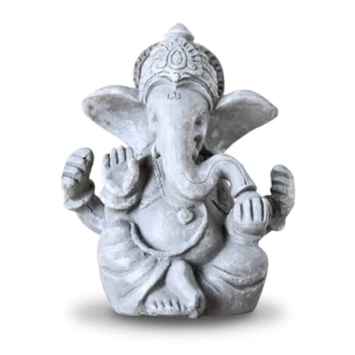 Bild av Ganesh Staty Zen och Feng Shui dekoration Ger en lugnande avkopplande atmosfär till ditt hem Staty, lyckobringare, färg grå Höjd: 12 cm Zen&#039;Light