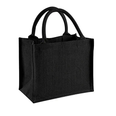 Bild av Westford Mill Jute Mini presentpåse, Svart/Svart, En storlek