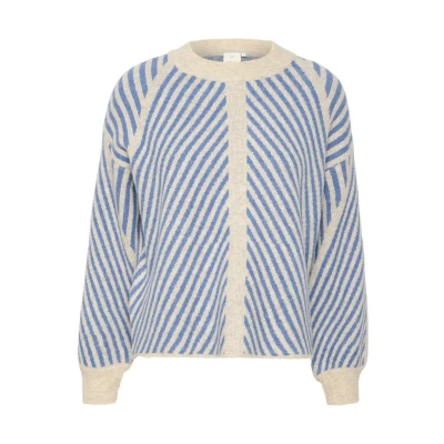 Bild av Kaffe Kavera Stickad tröja, Storlek: 42, Beige cornflower stripe