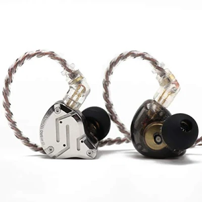 Bild av Linsoul KZ ZS10 Pro, 4BA+1DD 5 drivrutiner i öronmonitor, Trådbundna HiFi öronsnäckor, Hörlurar för spel, Hybrid IEM hörlurar, löstagbar kabel med 2 stift(Svart,Med Mic)