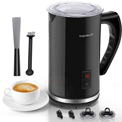 Bild av Aigostar Elektrisk mjölkskummare 500 W 240 ml, för varmt och kallt mjölkskum med 3 lägen mjölkfrotte cappuccino, latte, mocka, macchiato, varm choklad, ljudlös drift
