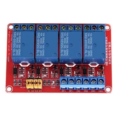 Bild av Keenso 4 kanals relämodul, 24 V reläbräda med optokopplare, hög och låg avtryckare för Arduino, 10A, 240W