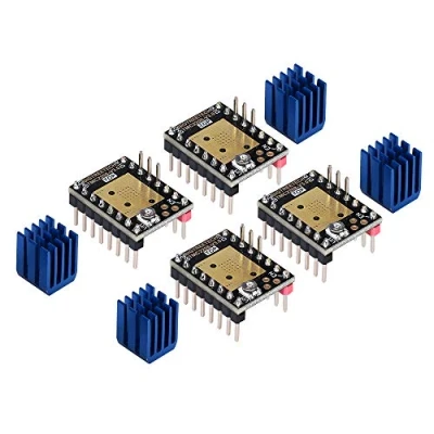 Bild av Kingprint TMC2208 stegljuddämpare set med 4 steg för kylflänsar 3D skrivare A4988 Drv8825