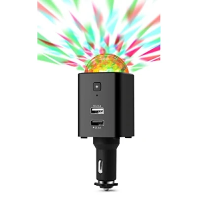 Bild av Technaxx Disco billaddare med LED festljus för bil och utomhusbruk USB C &amp; QC3.0 Snabbladdning, upp till 4 timmars batteri, 12V/24V Snabb TX 159