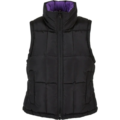 Bild av Urban Classics Reversible Cropped Puffer Väst, Storlek: XS, Black realviolet