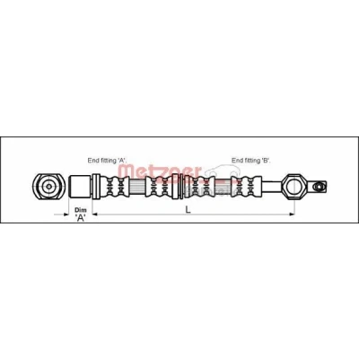 Bild av METZGER 4112213 Flexible De Frein 463 NISSAN: Bluebird 5 portes, TOYOTA: Corolla V FX Compact, Celica IV Cabriolet