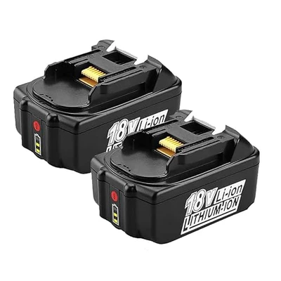 Bild av 18V 5.0Ah ersättningsbatteri BL1850B för Makita 18 Volt LXT med strömindikator Batteri elverktyg BL1860B BL1850 BL1840B BL1840 BL1830 BL1815B BL1815, 2 st.