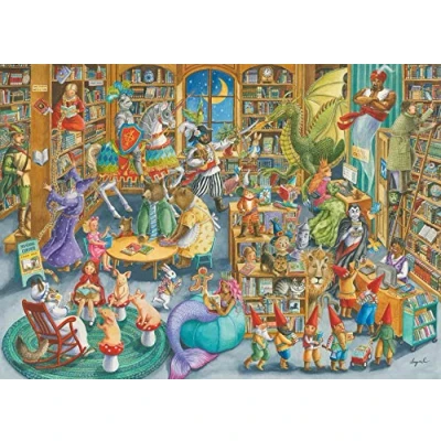 Bild av Ravensburger 16455 Midnatt i biblioteket pussel 1 000 bitar för vuxna och barn åldern 12 uppåt, flerfärgad