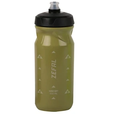 Bild av ZEFAL Sense Soft 65 cykelbehållare och VTT mjuk luktfri sportflaska BPA fri vattenbehållare silikonflaska olivgrön, 650 ml
