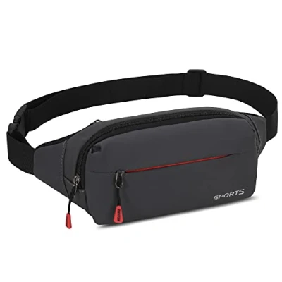 Bild av Bumbags hundpromenad magväska vattentät midja midjeväska med justerbart bälte Bumbag för kvinnor män resor löpning vandring jogging utomhussport, Grå, L, Vardaglig dagväska