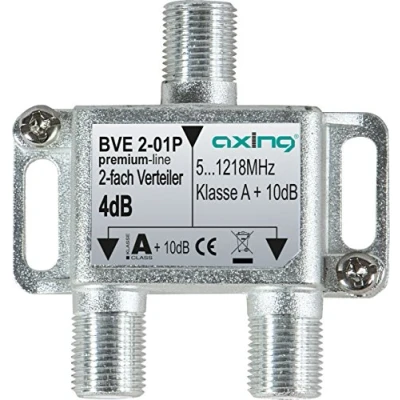 Bild av Axing BVE 01P kabelfördelarkabel CATV Multimedia DVB T2 klass A+ 10 dB 51218 MHz metall 2 lager Metallisk