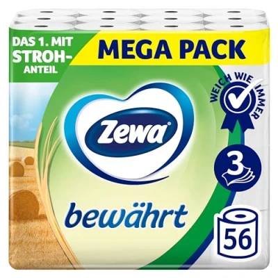 Bild av Zewa beprövat toalettpapper med halvdel 7 x 8 rullar