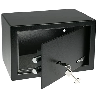 Bild av HMF 49200 02 säker, möbelsäker dubbelbitslås, säkerhet för hemmet, 31 x 20 cm, svart