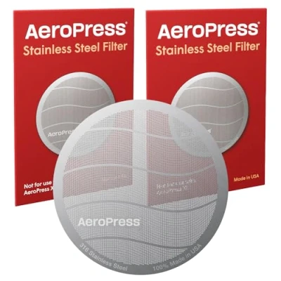 Bild av AeroPress Rostfritt stål återanvändbart filter metallkaffefilter för original och Go kaffebryggare, 2 pack,