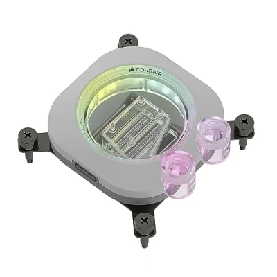 Bild av CORSAIR iCUE LINK XC7 RGB ELITE CPU Vattenblock Transparent Flödeskammare 24 Lysdioder Passar Intel® LGA 1700, AMD® AM5 Och Äldre Vit