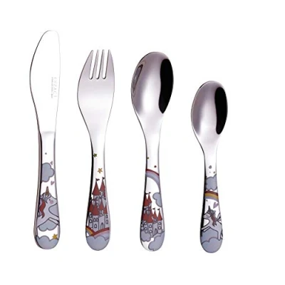 Bild av Exzact barnbestickset/barnbestick 4st set rostfritt stål (Unicorn WF712)