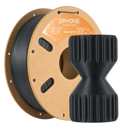 Bild av ERYONE kolfiberfilament 1,75 mm +/ 0,03 mm, 3D utskriftsfilament, passar de flesta FDM skrivare, PLA CF svart, 1 kg spole (2,5 lbs)